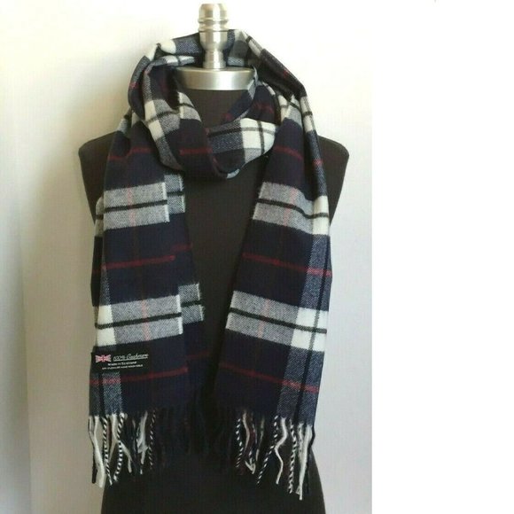 Men's Plaid 100% CASHMERE SCARF - Picture 2 of 4